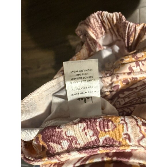 Lulu’s Women’s  Boho Aesthetic Mauve Multi Paisley Print Wide Leg Pants Size L - Picture 6 of 6